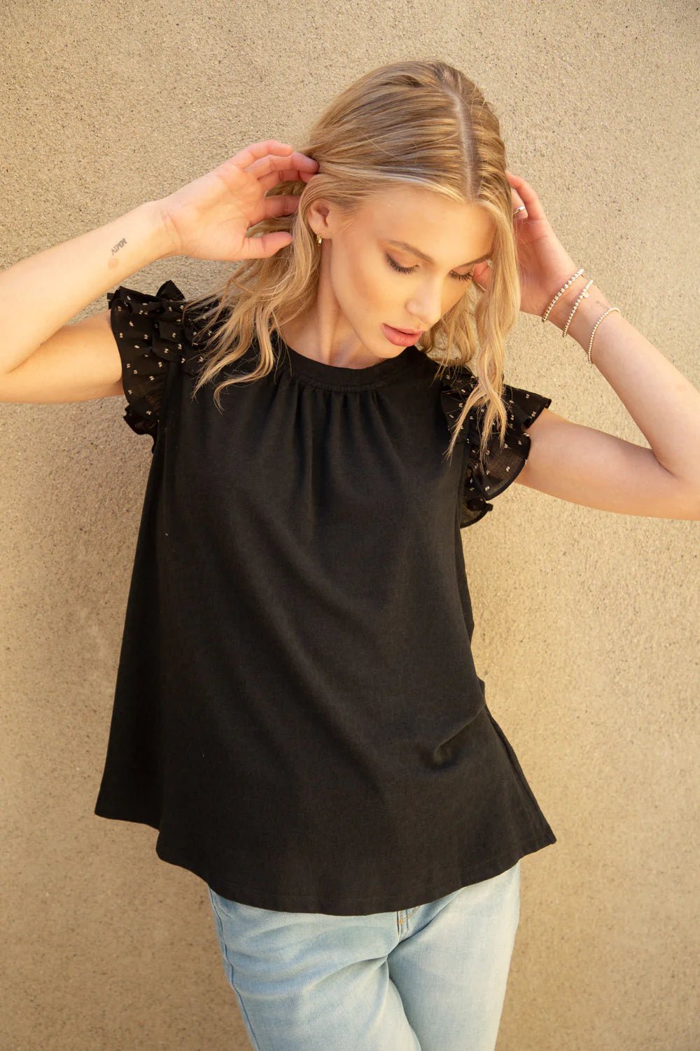 Black Leopard Burnout Top - Main & Monroe