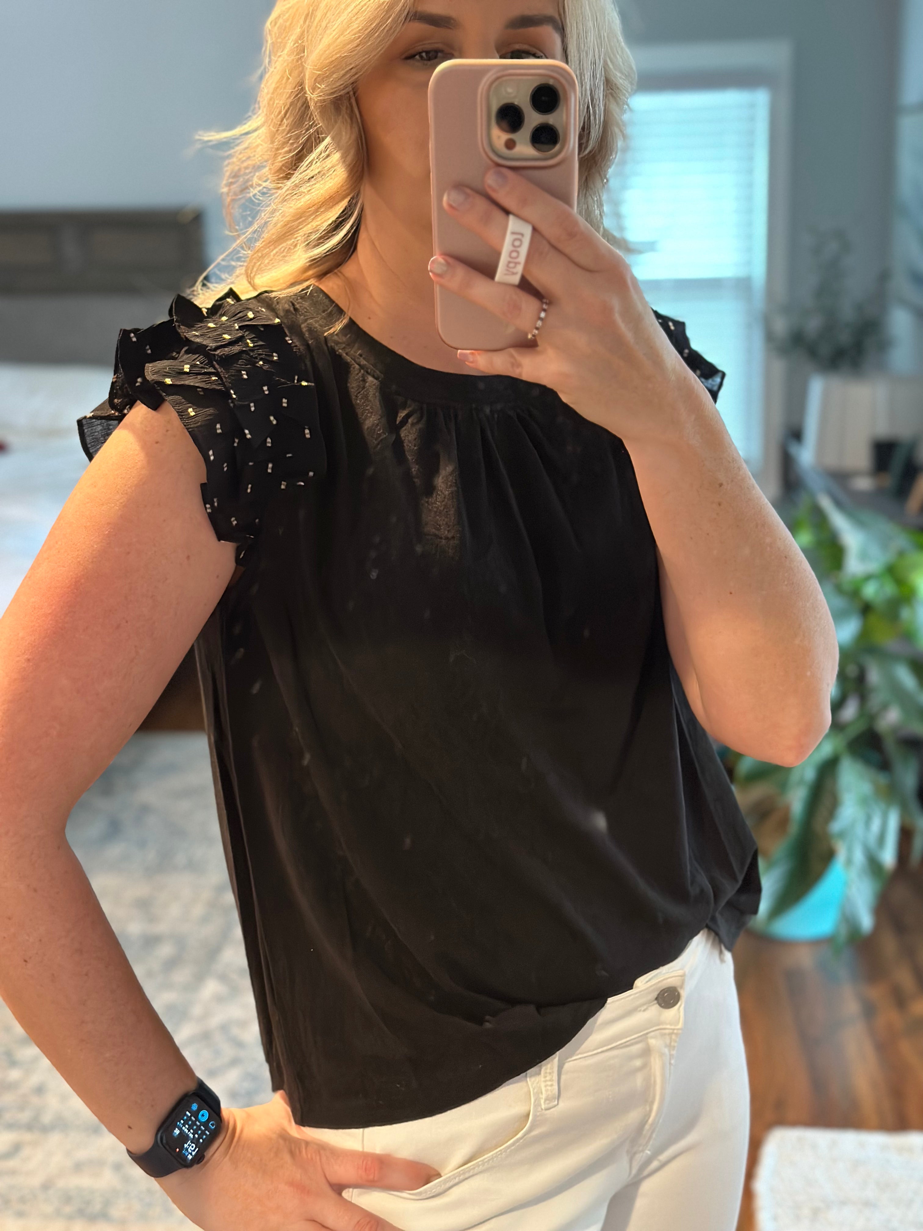 Black Leopard Burnout Top