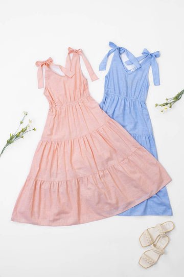 Peachy Keen Striped Midi Dress - Main & Monroe